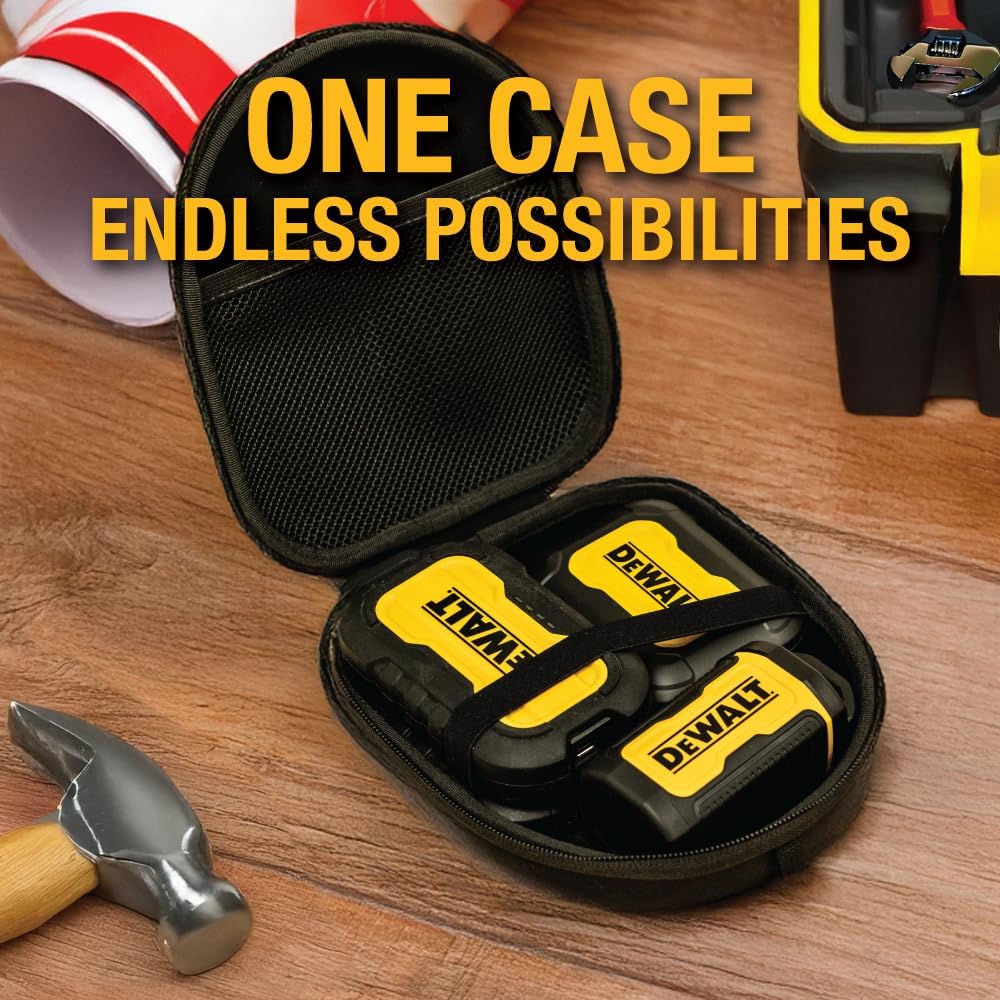 DEWALT Heavy Duty Protective Case – Neckband Earbuds Travel Storage