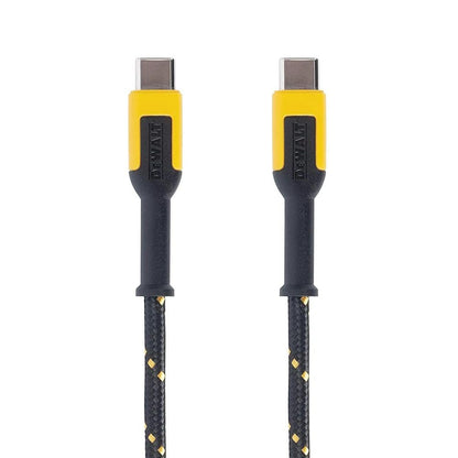 DEWALT Heavy Duty 60W USB-C Cable – Fast Charging Type-C to Type-C Jobsite Cord