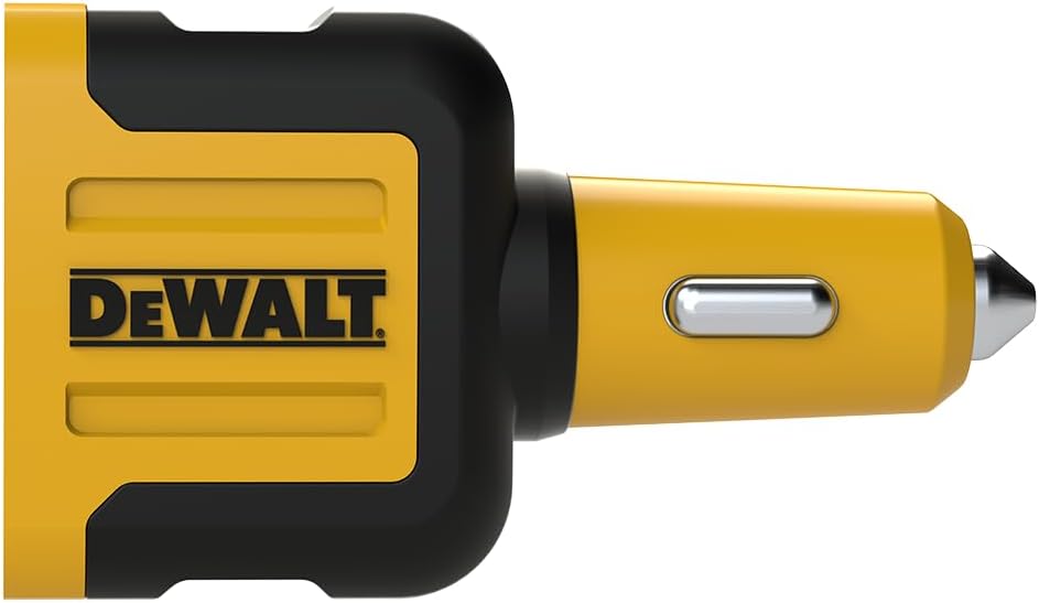 DEWALT Heavy Duty 120W USB-C Car Charger – Dual PD 3.0 PPS Fast Adapter