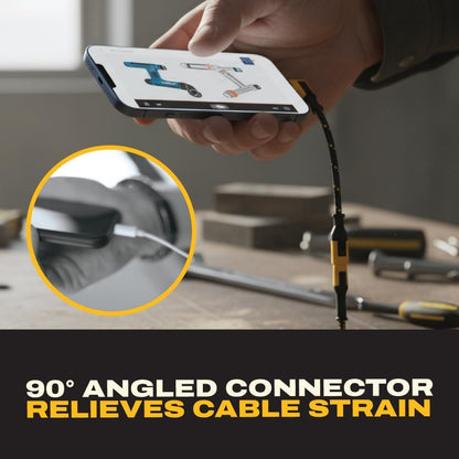DEWALT 90° USB-C Extension Adapter Cable – 100W PD Right-Angle Type-C Extender
