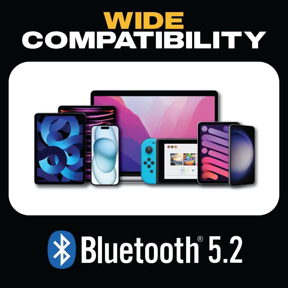 DEWALT Heavy Duty Neckband Bluetooth 5.2 Earbuds – 20H Runtime, IP56, with Mic, Limited Black Edition