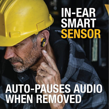 DEWALT Heavy Duty True Wireless Earbuds – Black Edition, 30+ Hr Battery, Jobsite Ready