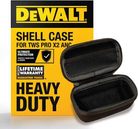 DEWALT Protective EVA Headphone Case – Compact, Shockproof & Water-Repellent for TWS ProX2 ANC Earbuds
