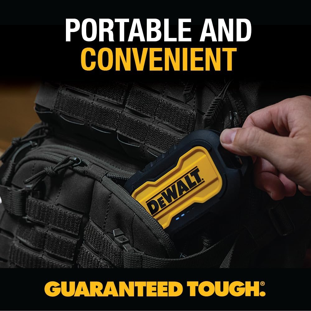 DEWALT Heavy Duty 10,000mAh Portable Power Bank – USB-C Fast Charging Battery Pack