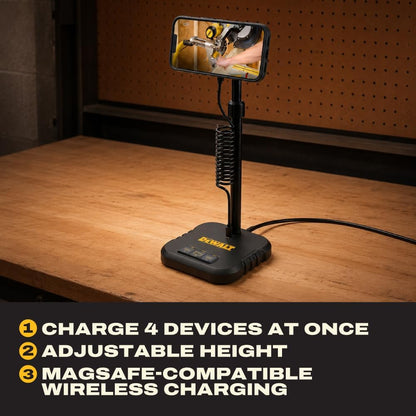 DEWALT Magnetic Wireless Charging Stand with USB Ports, MagSafe Compatible