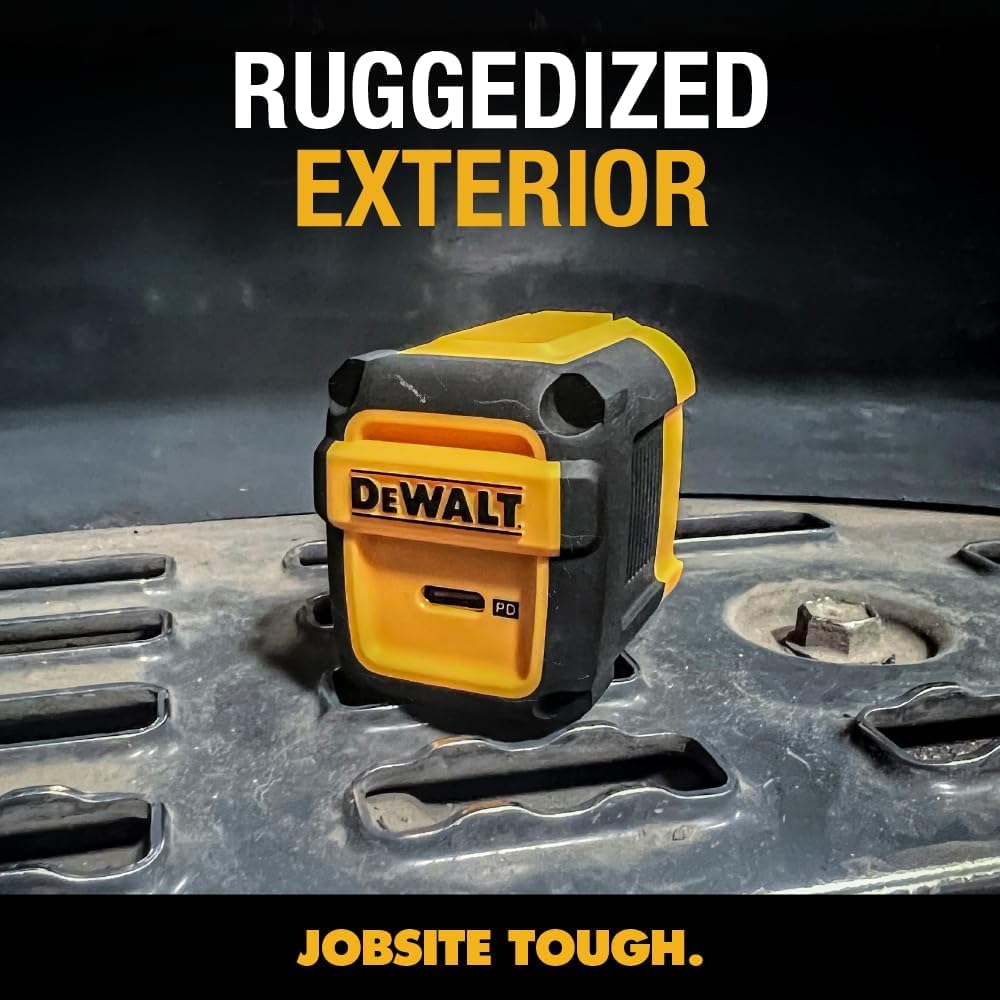 DEWALT Heavy Duty 30W USB-C Wall Charger – Fast PD Charger Block w/Foldable Plug