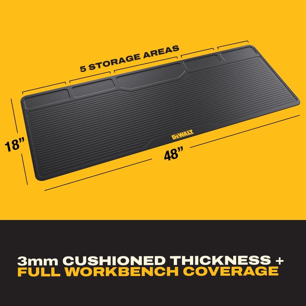 DEWALT Protective Workbench Mat 18x48 in, Heavy Duty Silicone Grip Surface