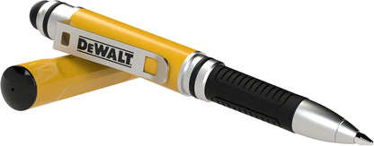 DEWALT Heavy Duty 3-in-1 Stylus Pen – Mini Pocket EDC Pen with Touchscreen Tip, Keypad Tip & Ballpoint, Extra Ink Cartridge