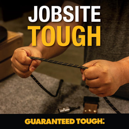 DEWALT Heavy Duty USB-C to USB-C Cable – Flat 240W Kevlar-Reinforced Fast Charger for iPhone, Samsung, MacBook, iPad, Pixel