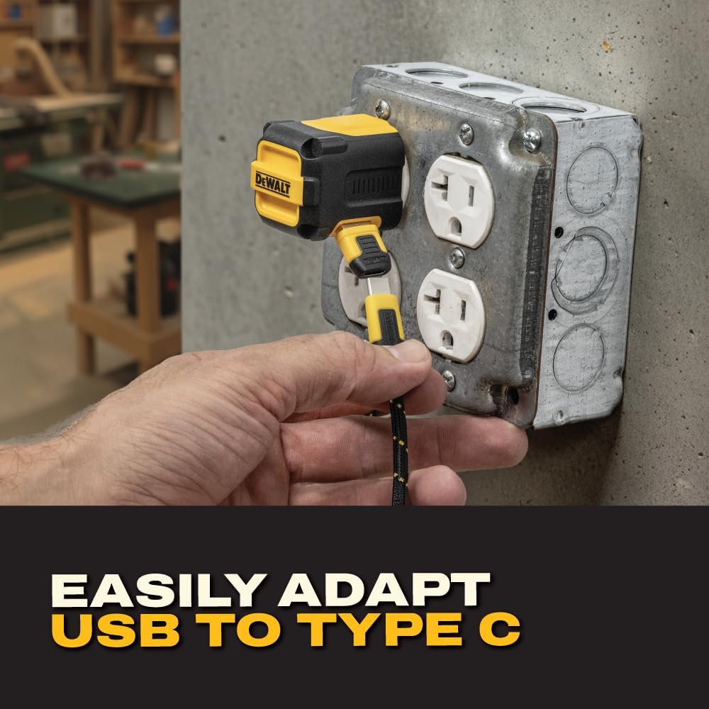 DEWALT USB-C to USB-A Adapter 4-Pack – Fast Charging & 5Gbps Data Converter
