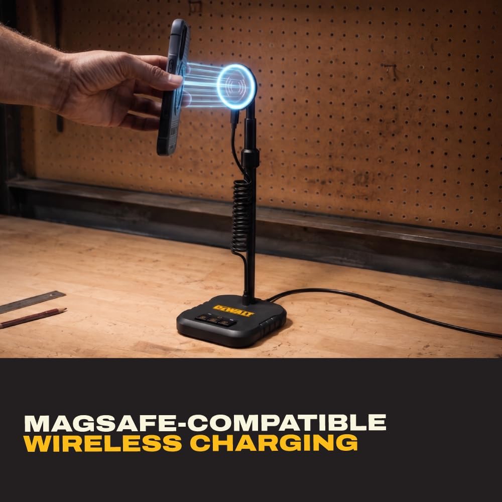 DEWALT Magnetic Wireless Charging Stand with USB Ports, MagSafe Compatible