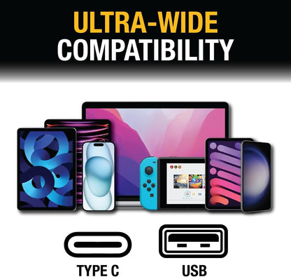 DEWALT Heavy Duty 49.5W Dual Port USB & USB-C Wall Charger – Compact Foldable Adapter