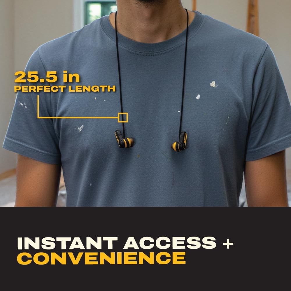 DEWALT Anti-Loss Lanyard for Wireless Earbuds – Secure Detachable Neck Strap