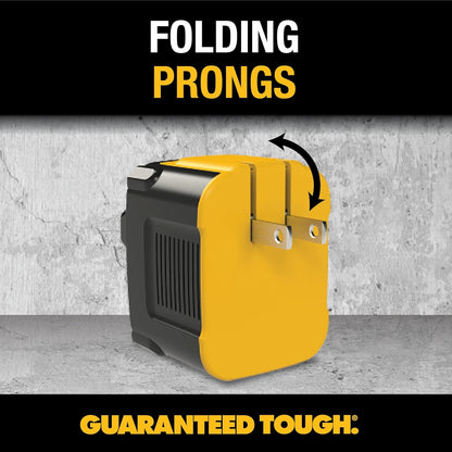 DEWALT Heavy Duty 65W USB-C GaN Wall Charger – 3-Port Fast PD Compact Adapter