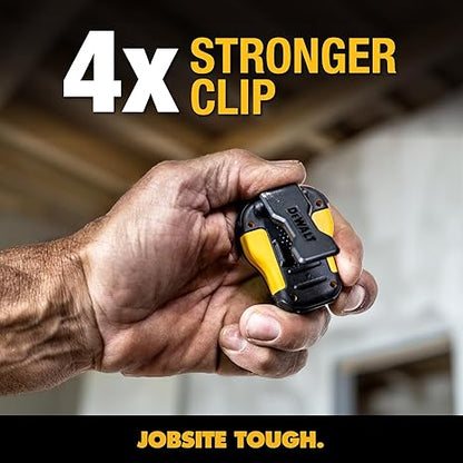 DEWALT Wearable Bluetooth Speaker – Updated Clip-On Jobsite Portable Speaker w/Mic