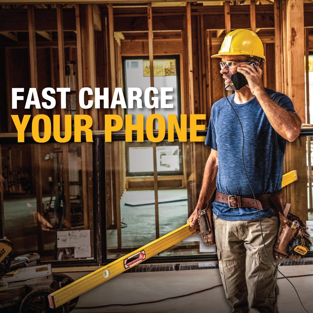 DEWALT Heavy Duty USB-C to USB-C Cable – Flat 240W Kevlar-Reinforced Fast Charger for iPhone, Samsung, MacBook, iPad, Pixel