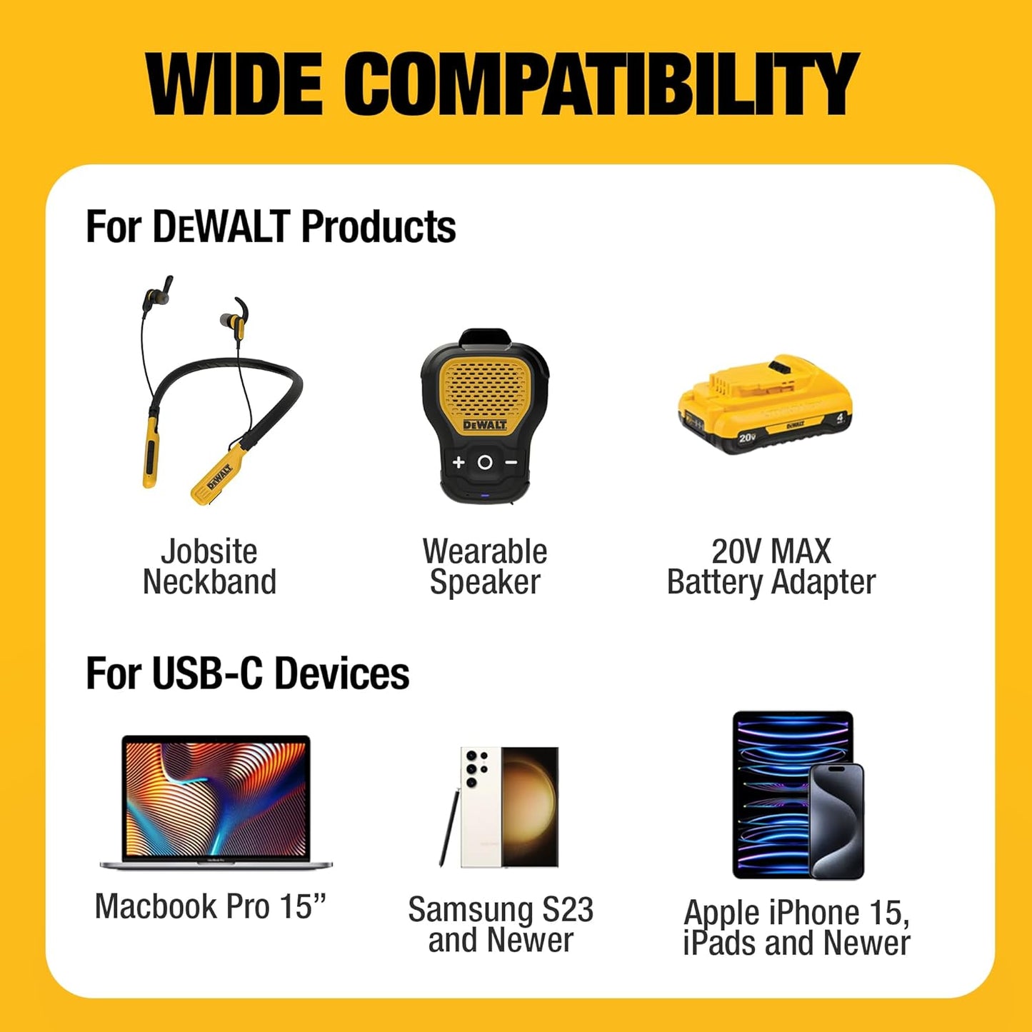 DEWALT Heavy Duty 120W USB-C Car Charger – Dual PD 3.0 PPS Fast Adapter