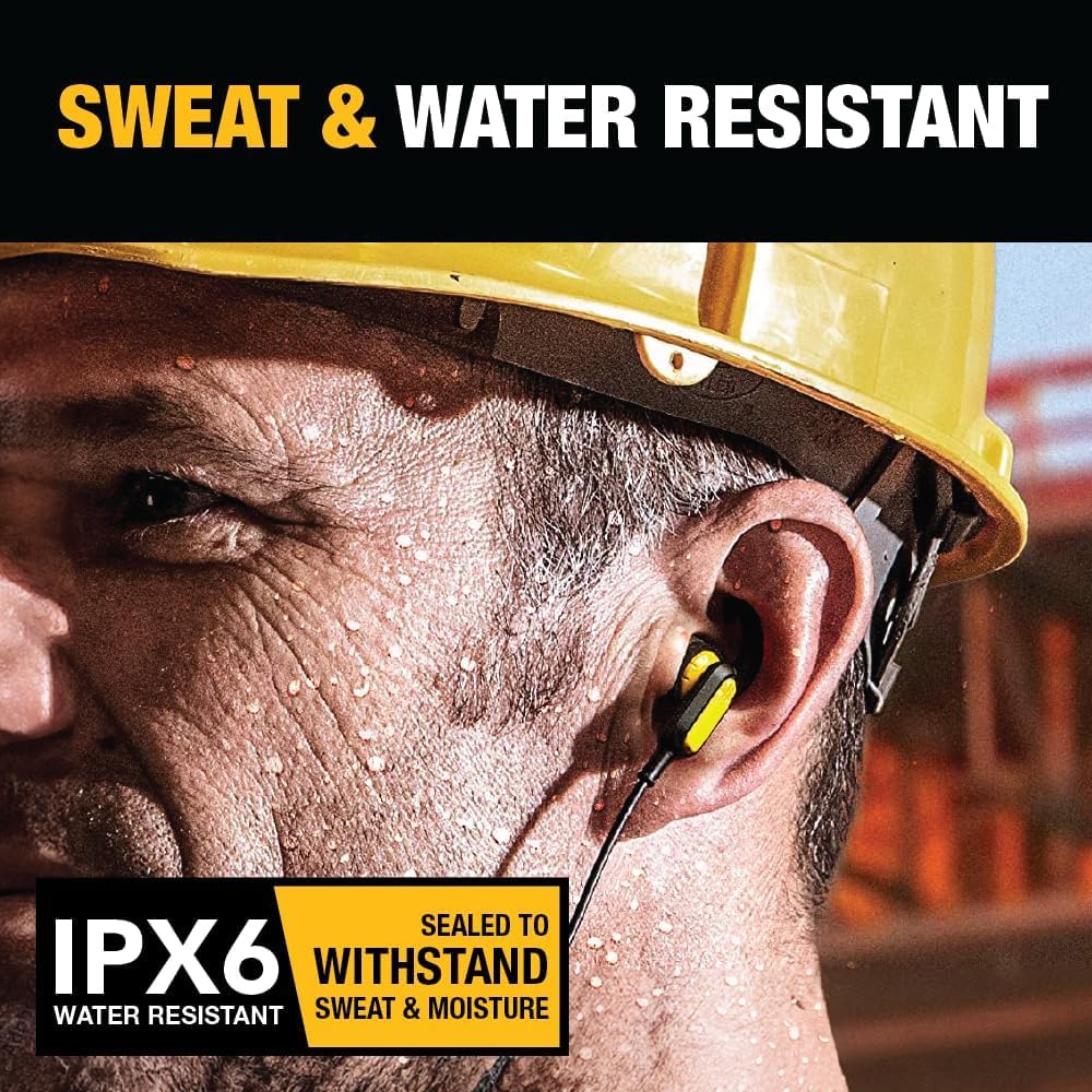 DEWALT Bluetooth Neckband Headphones – 30H Wireless Jobsite Earbuds