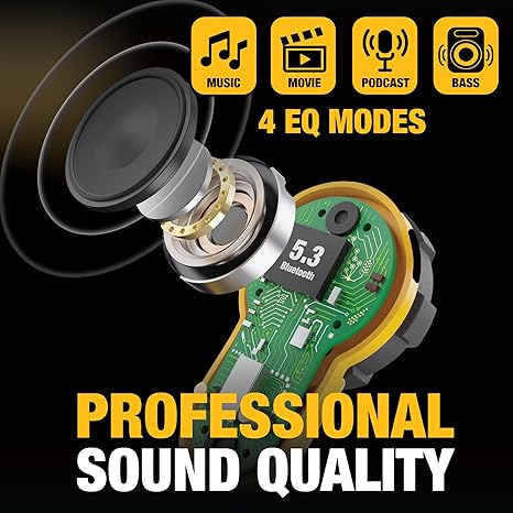 DEWALT Pro X2 ANC True Wireless Earbuds – 38dB Noise Canceling