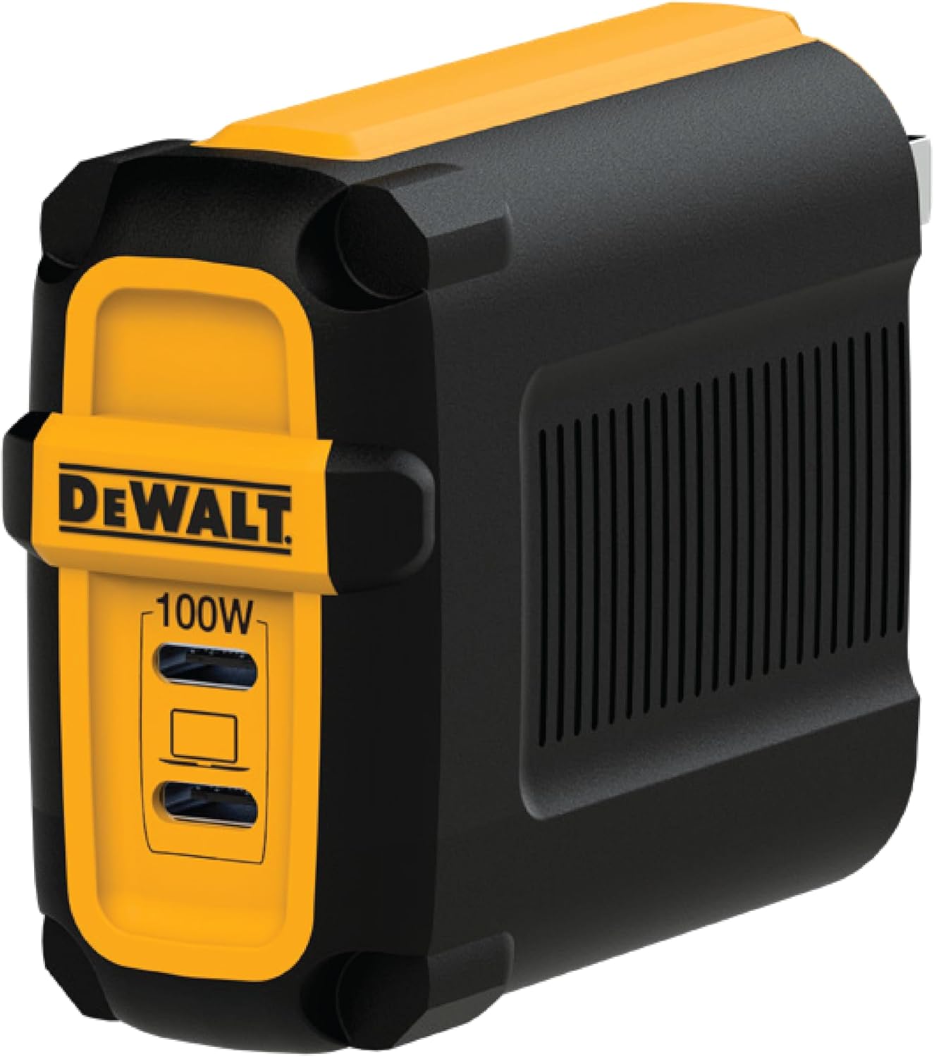 DEWALT Heavy Duty 100W USB-C GaN Wall Charger – Dual Port Fast PD Charger Block