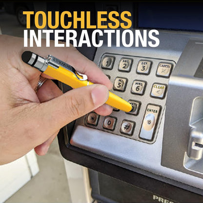 DEWALT Heavy Duty 3-in-1 Stylus Pen – Mini Pocket EDC Pen with Touchscreen Tip, Keypad Tip & Ballpoint, Extra Ink Cartridge