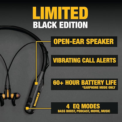 DEWALT Black Edition 2-in-1 Neckband Headphones & Wearable Speaker