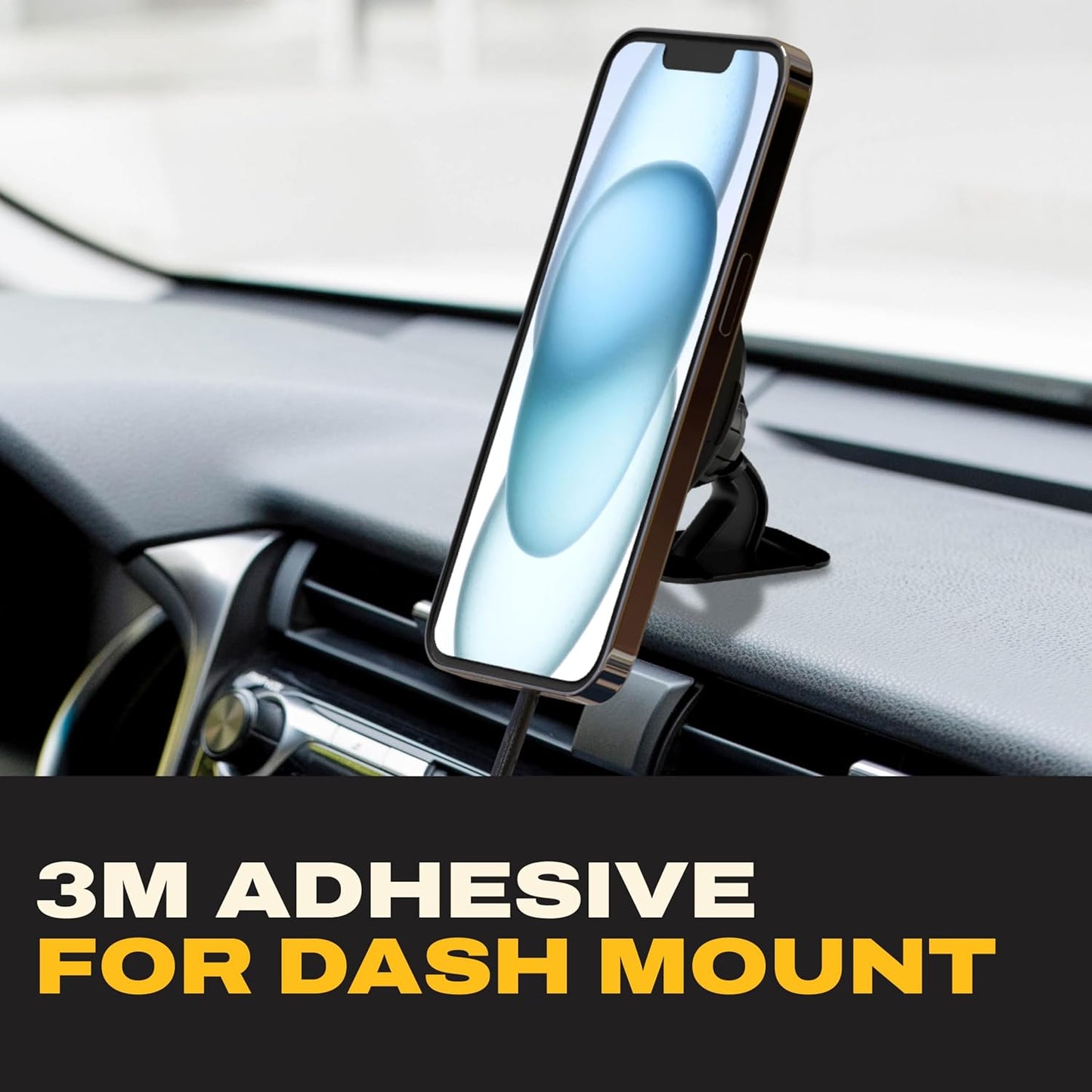 DEWALT Magnetic Wireless Car Phone Mount Charger – Vent & Dash Mount Holder
