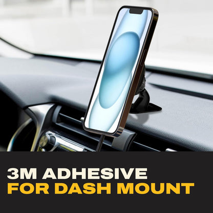 DEWALT Magnetic Wireless Car Phone Mount Charger – Vent & Dash Mount Holder