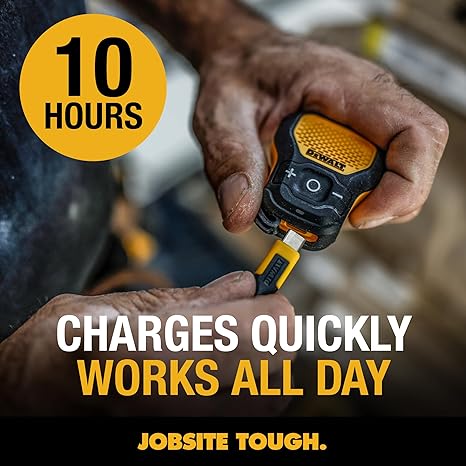 DEWALT Wearable Bluetooth Speaker – Updated Clip-On Jobsite Portable Speaker w/Mic