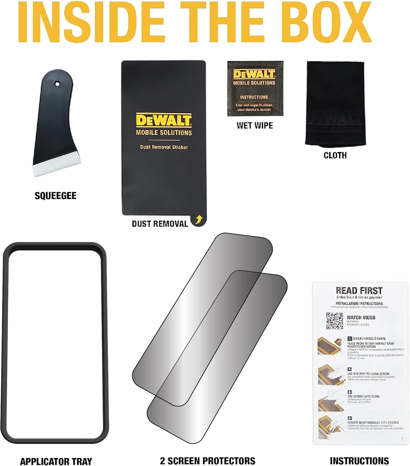 DEWALT iPhone Privacy Screen Protector 2-Pack – Anti Spy Tempered Glass