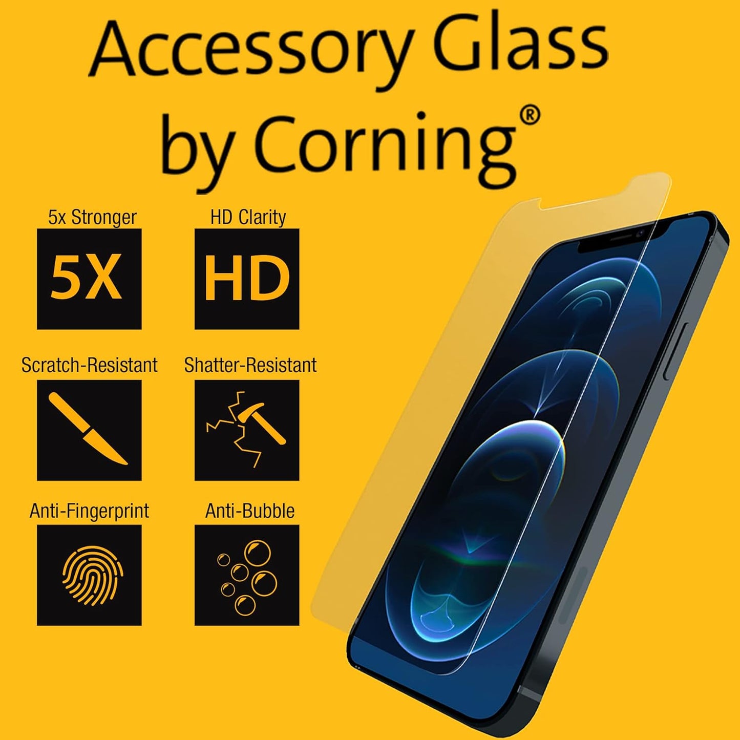 DEWALT Glass Screen Protector for iPhone 12 – Corning Tempered Strength