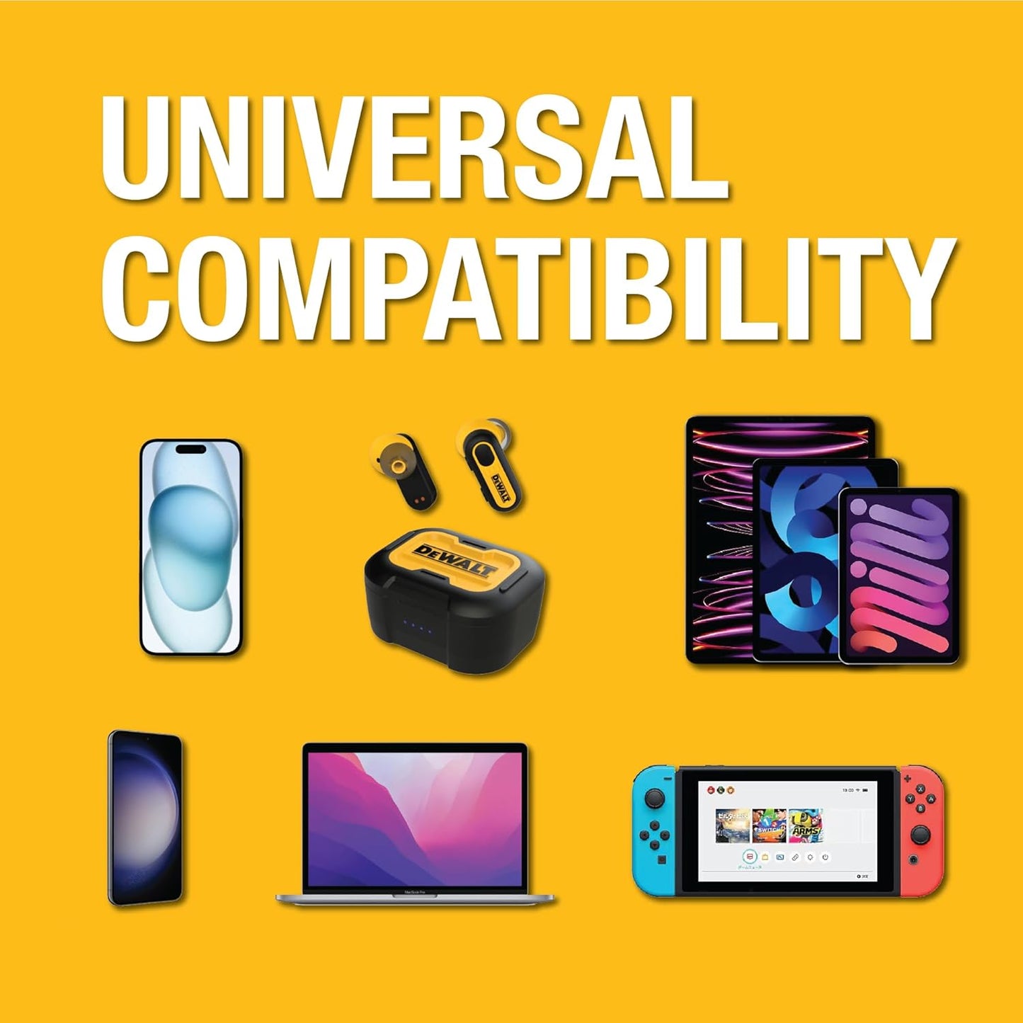 DEWALT Heavy Duty USB-C to USB-C Short Cable (2-Pack, 6in) – 60W PD Fast Charging Cord