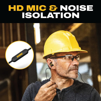 DEWALT Heavy Duty Neckband Bluetooth 5.2 Earbuds – 20H Runtime, IP56, with Mic, Limited Black Edition