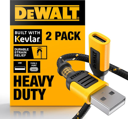 DEWALT Heavy Duty USB to USB-C Adapter (2-Pack) – USBC Female to USB-A Male OTG Converter