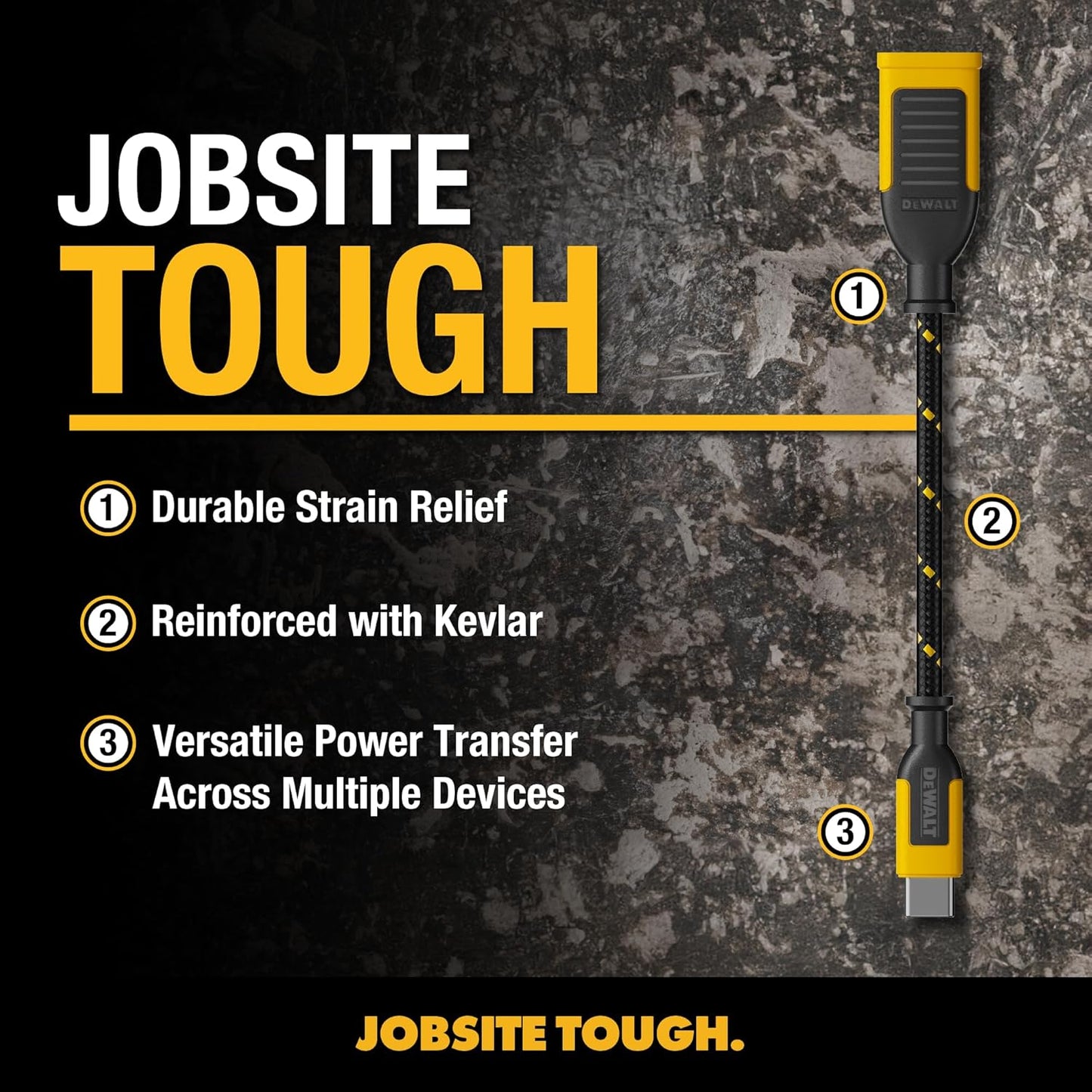 DEWALT USB-A to USB-C Adapter (2-Pack) – Heavy Duty OTG Converter for iPhone, iPad, Samsung, Apple Watch