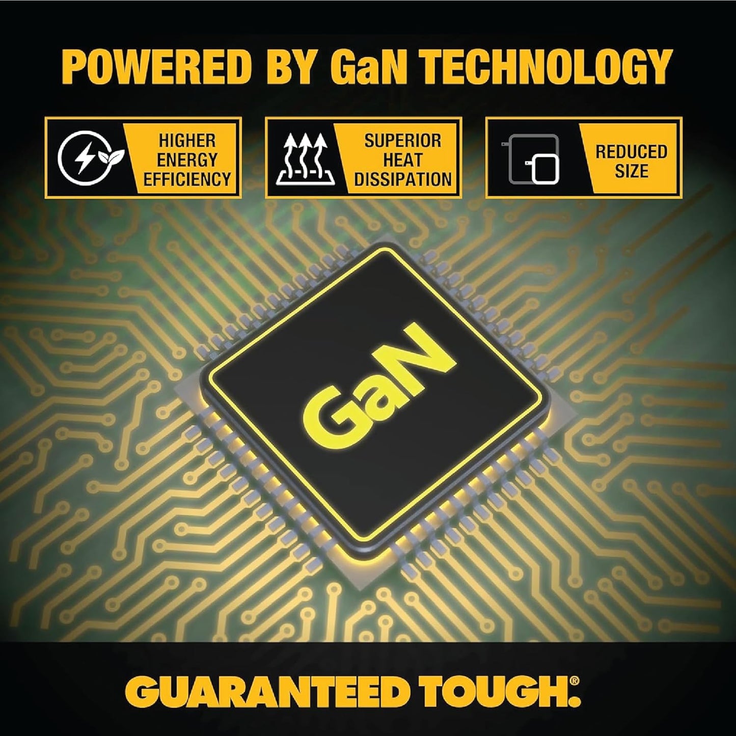 DEWALT Heavy Duty 65W USB-C GaN Wall Charger – 3-Port Fast PD Compact Adapter