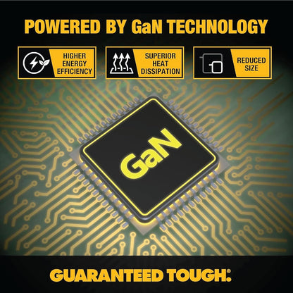 DEWALT Heavy Duty 65W USB-C GaN Wall Charger – 3-Port Fast PD Compact Adapter