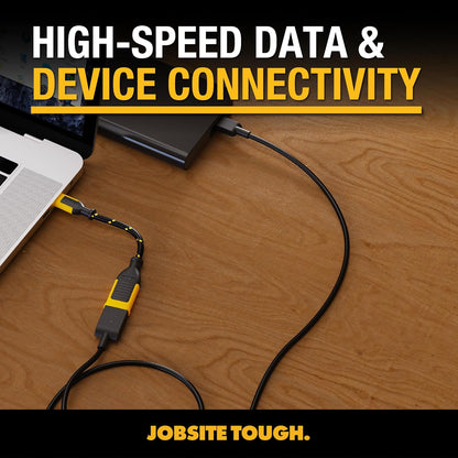 DEWALT USB-A to USB-C Adapter (2-Pack) – Heavy Duty OTG Converter for iPhone, iPad, Samsung, Apple Watch