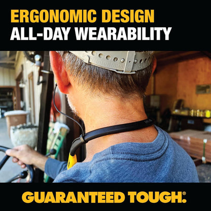 DEWALT 2-in-1 Bluetooth Neckband Headphones with Built-In Speakers