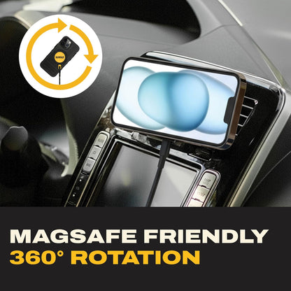 DEWALT Magnetic Wireless Car Phone Mount Charger – Vent & Dash Mount Holder