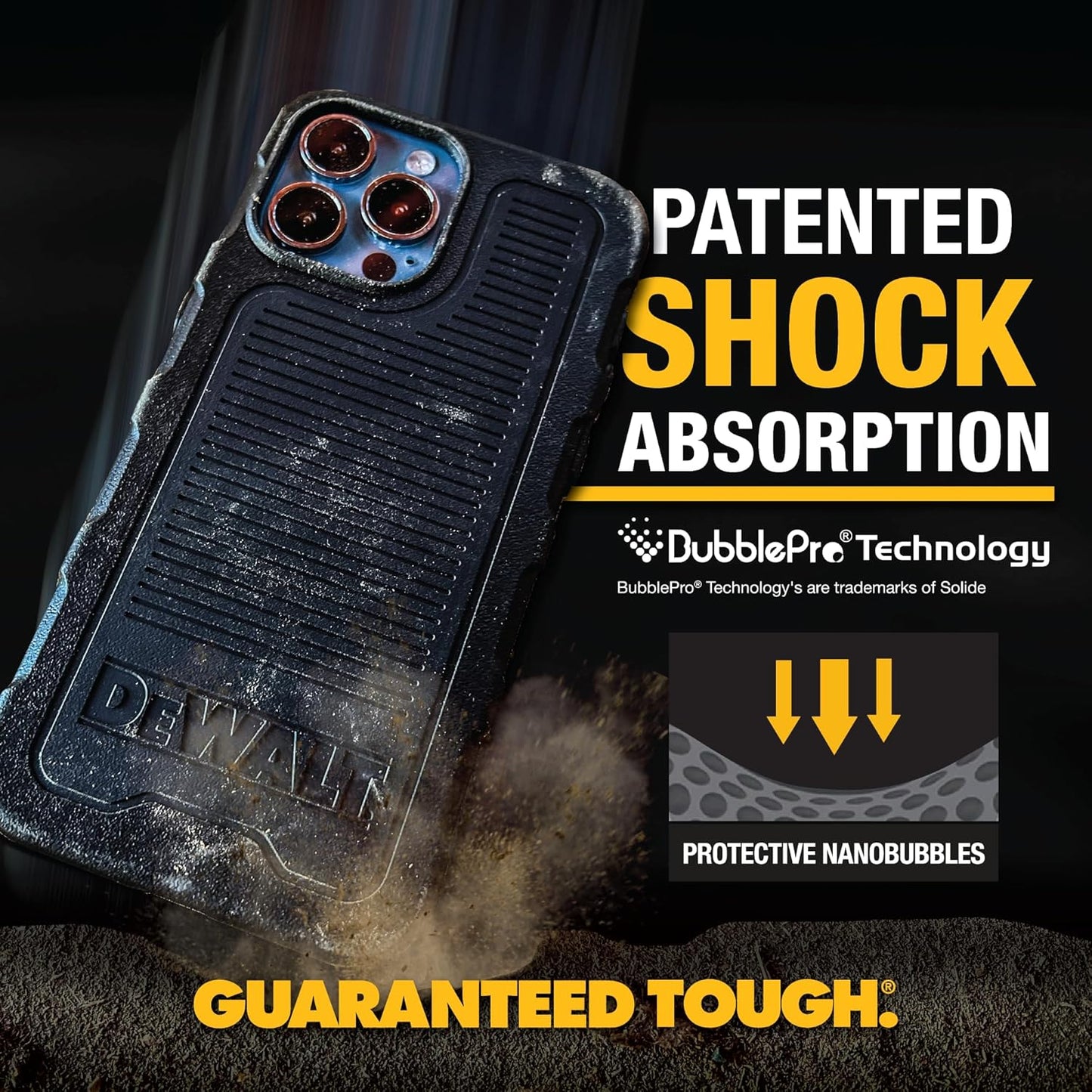 DEWALT Heavy-Duty iPhone MagSafe Case – Shockproof, Drop-Resistant, Matte Black