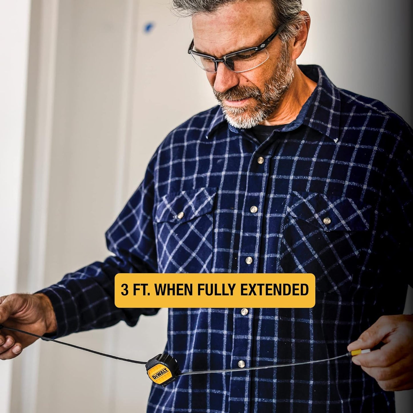 DEWALT 3-in-1 Retractable Charging Cord – 3ft Heavy-Duty Fast Charger USB-C, Lightning & Micro USB