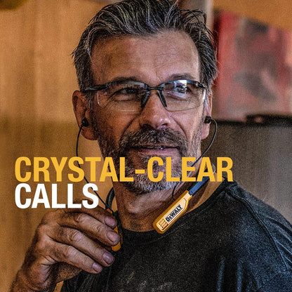 DEWALT Bluetooth Neckband Headphones – 30H Wireless Jobsite Earbuds