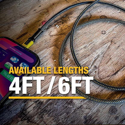 DEWALT Heavy Duty 100W USB-C Cable – PD Fast Charging Type-C to Type-C Jobsite Cord