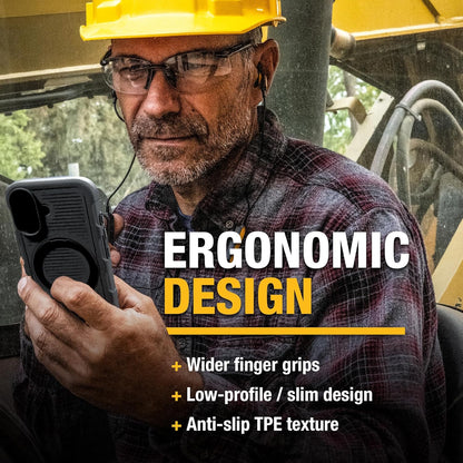 DEWALT 360° Magnetic Ring Case for iPhone 16 – Heavy-Duty, Kickstand & Grip