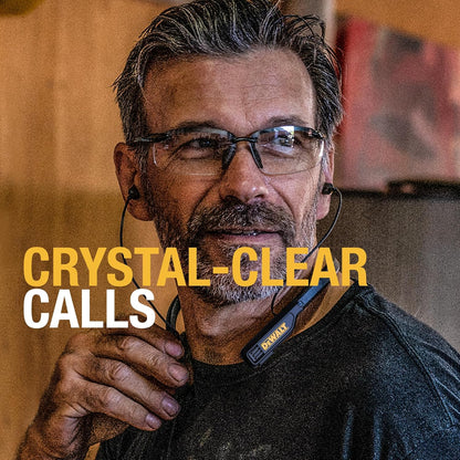 DEWALT Black Edition Bluetooth Neckband Headphones – 30H Wireless Jobsite Earbuds