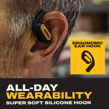 DEWALT Heavy Duty Open Ear Bluetooth Earbuds – 44Hr Runtime, Jobsite Safe Wireless