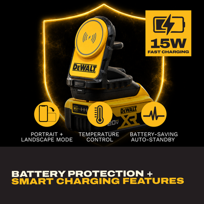 DEWALT 2-in-1 Magnetic Wireless Charger for Phone and Apple Watch, 20V MAX