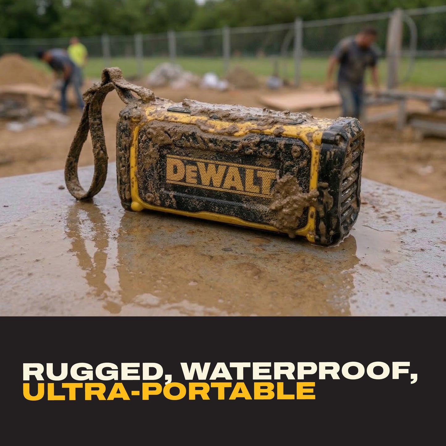 DEWALT Magnetic ToughSound Pro Bluetooth Speaker – 22W Jobsite Wireless Portable Speaker w/Built-in Magnets, IP67 Dust & Waterproof, 14H Runtime, Auracast Multi-Speaker Linking & EQ Modes