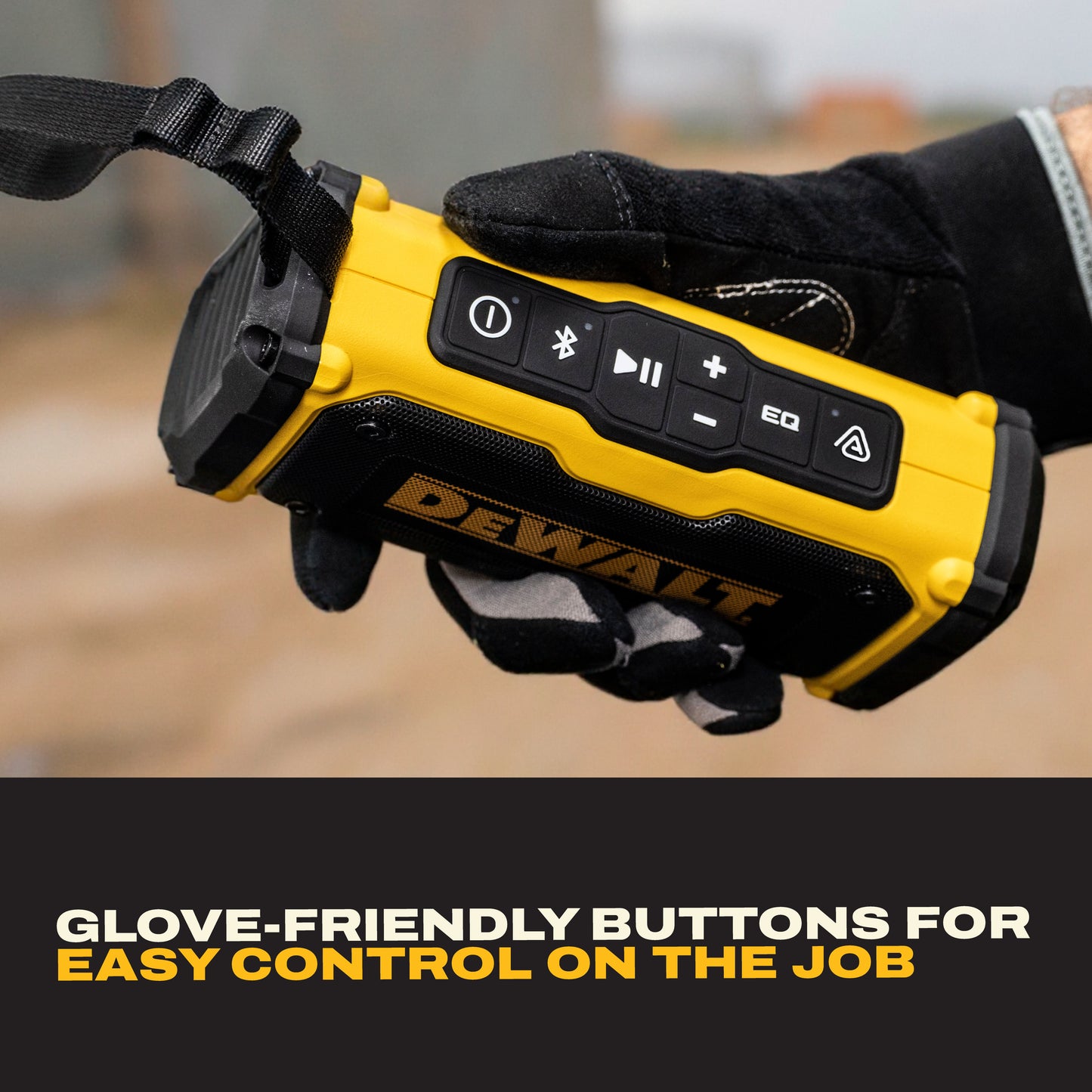 DEWALT Magnetic ToughSound Pro Bluetooth Speaker – 22W Jobsite Wireless Portable Speaker w/Built-in Magnets, IP67 Dust & Waterproof, 14H Runtime, Auracast Multi-Speaker Linking & EQ Modes